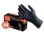 100x Disposable Nitrile Gloves Latex Powder Free Black Medium by salelink.co.nz