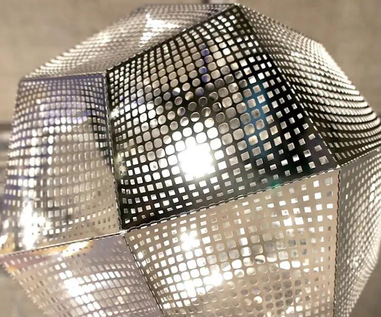 Metal Pendant Light Geometric Silver Lamp Shade Hanging by salelink.co.nz