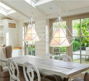 38CM Pendant Hanging Light Lampshade Metal Diamond White by salelink.co.nz