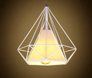 WHITE 28x28CM Diamond Shape Pendant Light Hanging Lamp by salelink.co.nz
