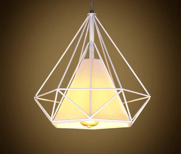 WHITE 28x28CM Diamond Shape Pendant Light Hanging Lamp by salelink.co.nz