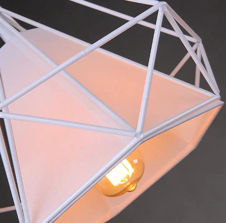 WHITE 28x28CM Diamond Shape Pendant Light Hanging Lamp by salelink.co.nz