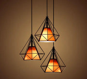Pendant Hanging Light Lampshade Metal Diamond Black by salelink.co.nz