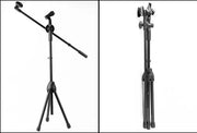 Telescopic Boom Microphone Stand Adjustable Mic Holder Tripod Two Clip 1 to 2 M by salelink.co.nz