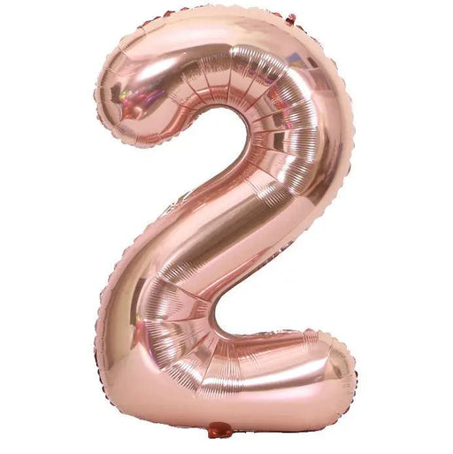 2 Rose Gold Jumbo Numbers 100cm 40" Helium Quality Foil Balloons Number Giant by salelink.co.nz