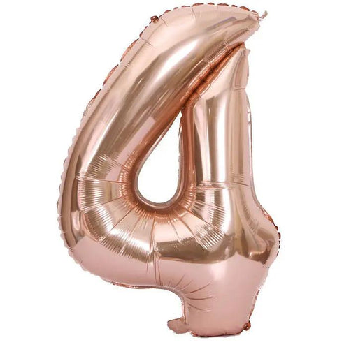 4 Rose Gold Jumbo Numbers 100cm 40" Helium Quality Foil Balloons Number Giant by salelink.co.nz