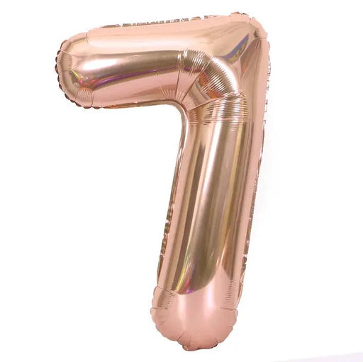 7 Rose Gold Jumbo Numbers 100cm 40" Helium Quality Foil Balloons Number Giant by salelink.co.nz