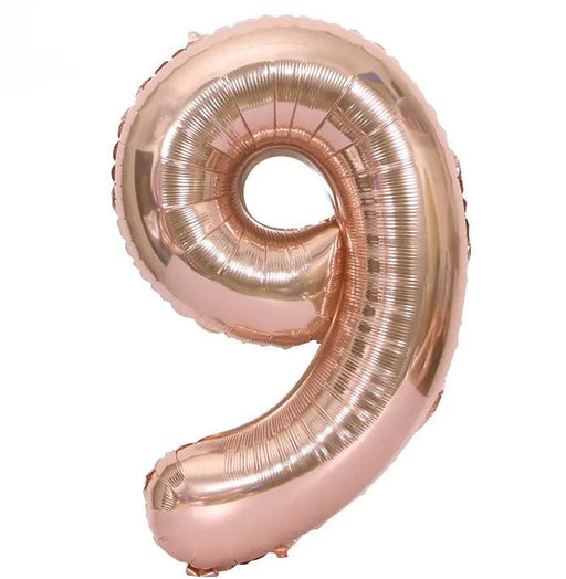 9 Rose Gold Jumbo Numbers 100cm 40" Helium Quality Foil Balloons Number Giant by salelink.co.nz