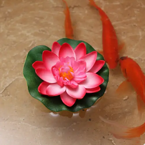 Artificial Lotus Water lily Floating Flower Garden Pool Pond Tank Plant Ornament by salelink.co.nz
