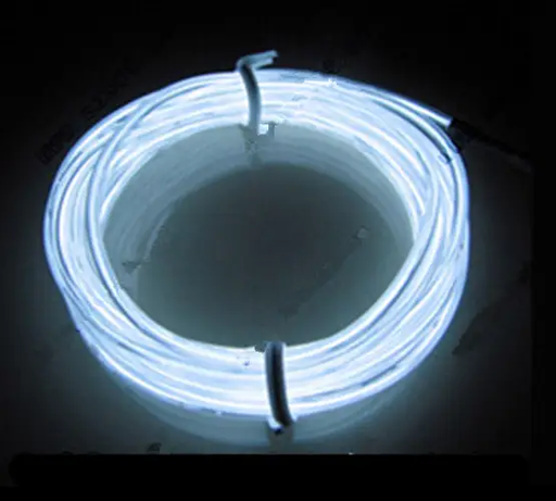 White 3M Battery Operated Neon LED Lights Glow EL Wire by salelink.co.nz