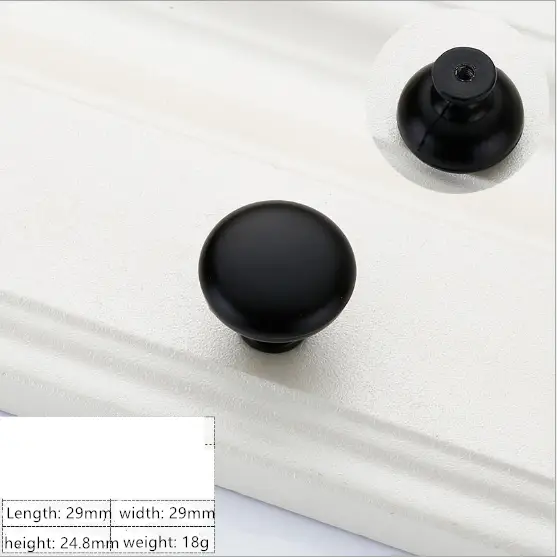Black Round Knob Handle by salelink.co.nz