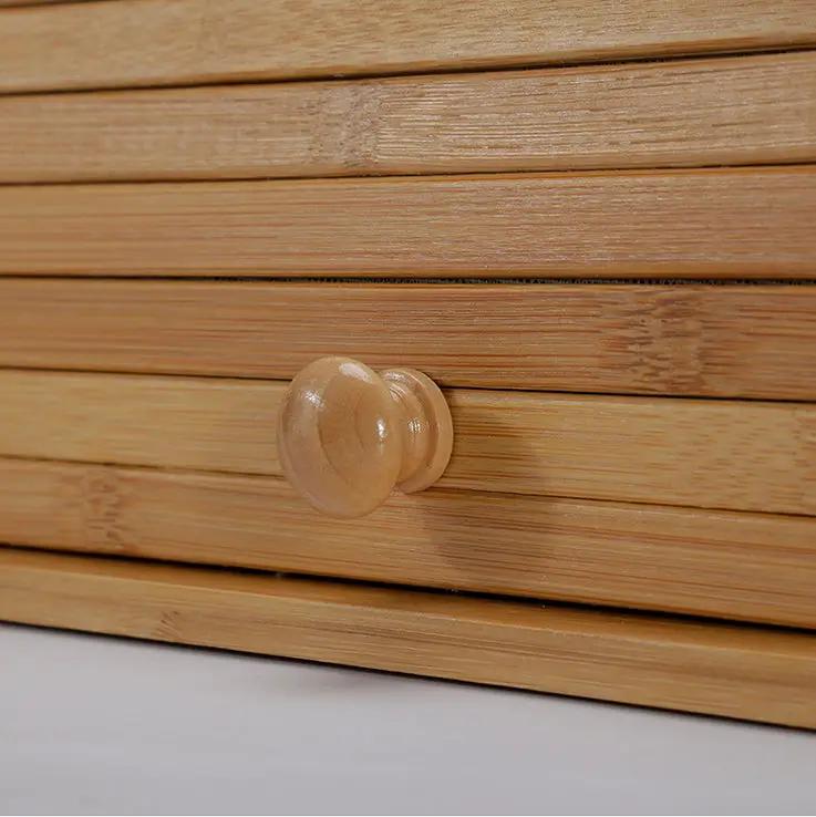 Bamboo Bread Bin Storage Box by salelink.co.nz