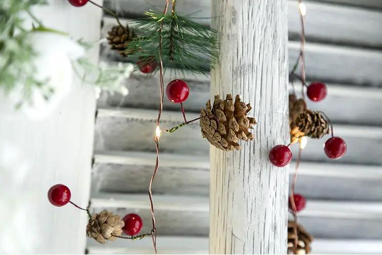 20LED Pine Cone Christmas Lights String Fairy Xmas Wire Battery Powered Home Decor by salelink.co.nz
