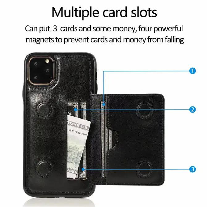 iPhone 11 Pro Max Case Wallet - Black by salelink.co.nz