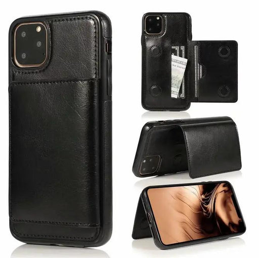 iPhone 11 Pro Max Case Wallet - Black by salelink.co.nz