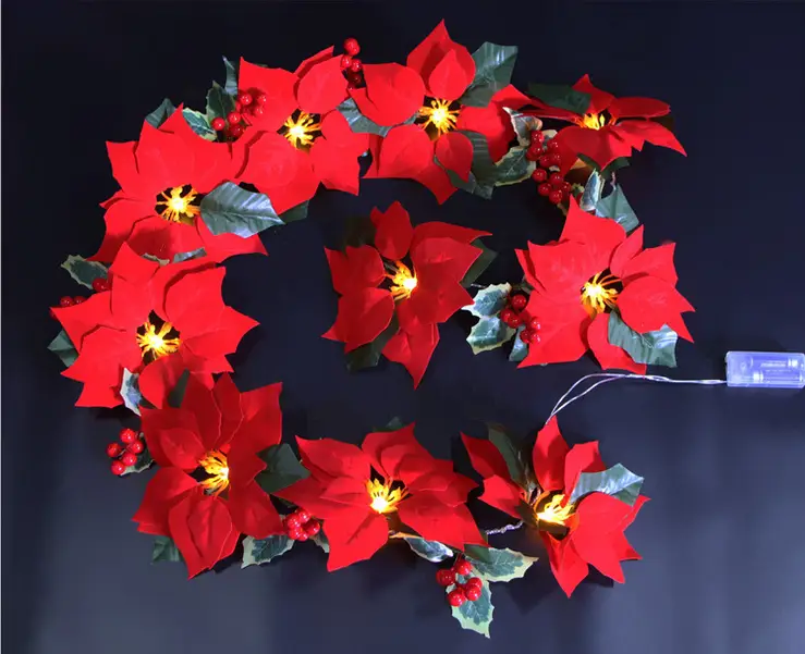 10LED Christmas Red Flower Tree Light Xmas Light String Lights by salelink.co.nz