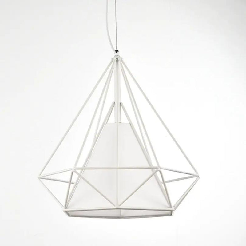 WHITE 28x28CM Diamond Shape Pendant Light Hanging Lamp by salelink.co.nz