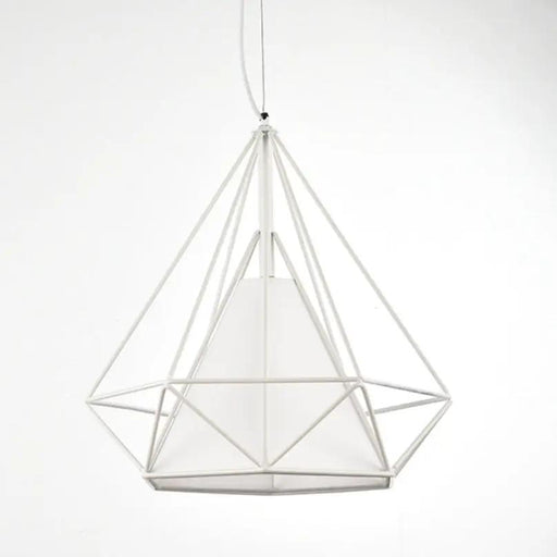 WHITE 28x28CM Diamond Shape Pendant Light Hanging Lamp by salelink.co.nz