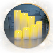20cm LED Flickering Candle Flame Led Flameless Wax Mood Candle Battery Operated Safe by salelink.co.nz