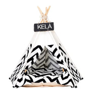 Pet Teepee Cat Tent Set with Cushion and Blackboard 50x50x60cm by salelink.co.nz