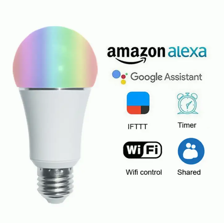 E27 Smart Bulb Wireless WiFi Remote Control Light for Alexa Google Home by salelink.co.nz