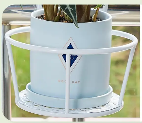 3pcs White Flower Plant Rack Holder Balcony Stand Metal by salelink.co.nz
