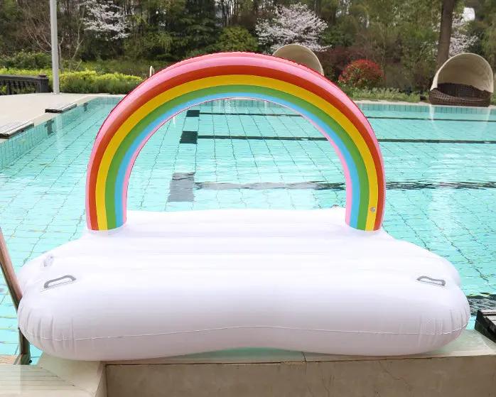 Giant Rainbow Cloud Inflatable Pool Float Lounge Raft Toy