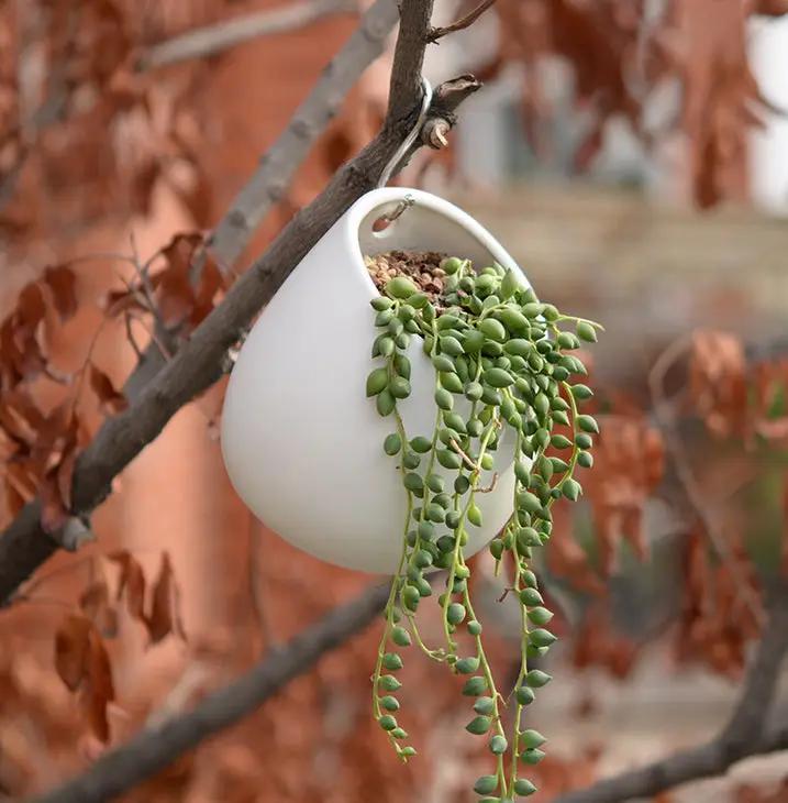 White Plant Pot Ceramic Planter by salelink.co.nz