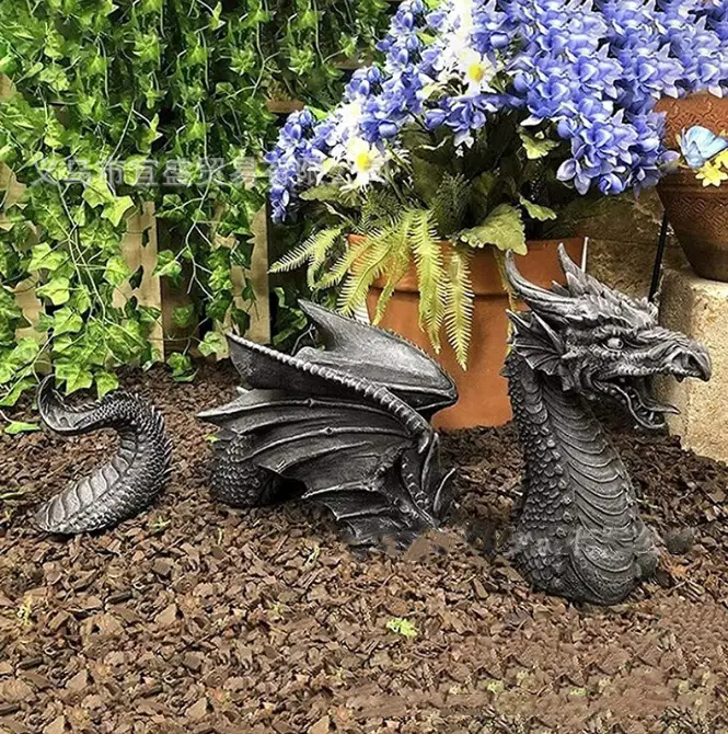 Dragon Garden Statue Decor Gothic Resin Ornament for Outdoor Decor by salelink.co.nz