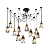 12 Heads Ceiling Lamp Vintage Industrial Cage Light by salelink.co.nz