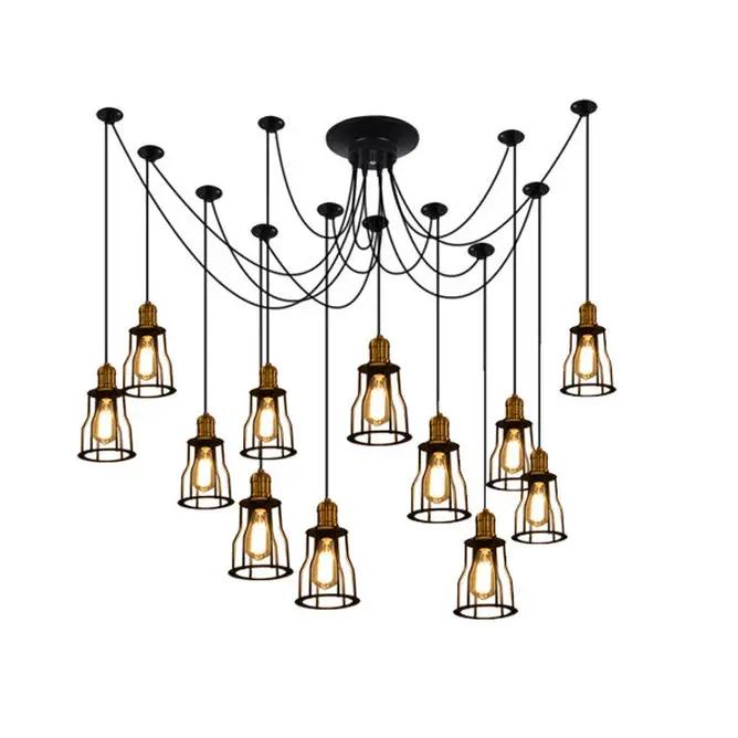 12 Heads Ceiling Lamp Vintage Industrial Cage Light by salelink.co.nz