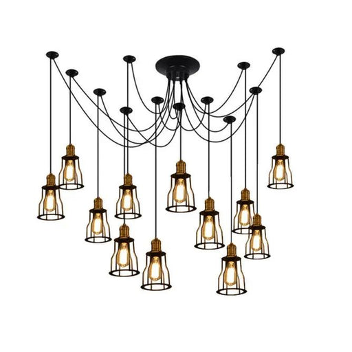 12 Heads Ceiling Lamp Vintage Industrial Cage Light by salelink.co.nz