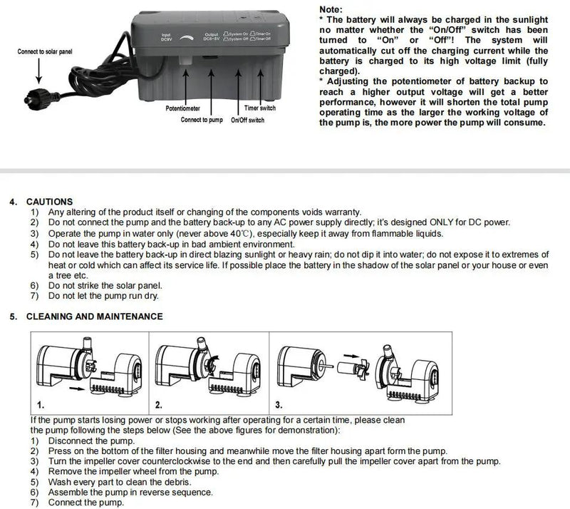 Solar Fountain Pump with Backup Battery by salelink.co.nz