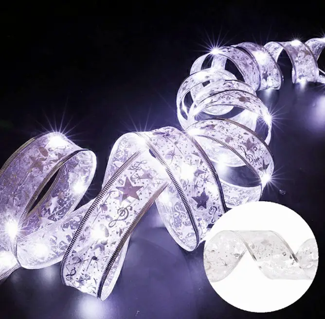 5M LED Christmas Tree Ribbon Bow Xmas Light by salelink.co.nz