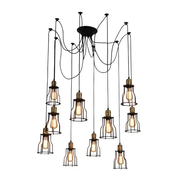 Ceiling Cage Pendant Lamp Light 10 Heads by salelink.co.nz