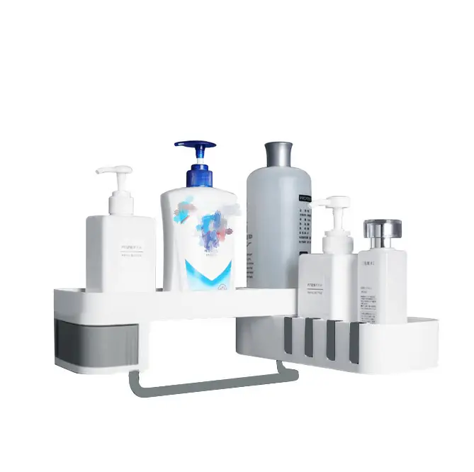 Shower Caddy Corner Bathroom Storage Shelf Holder Rack Organiser Adhesive Tripod by salelink.co.nz