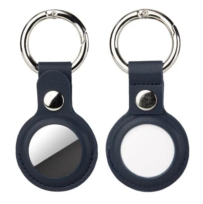 AirTag PU Leather Case Keyring - Navy by salelink.co.nz