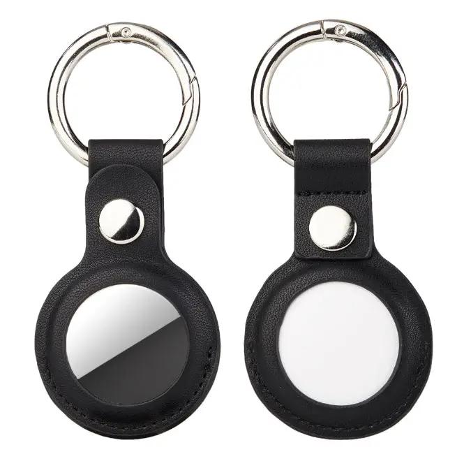 AirTag PU Leather Case Keyring - Black by salelink.co.nz