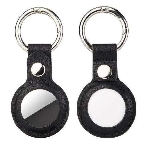 AirTag PU Leather Case Keyring - Black by salelink.co.nz