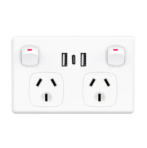 USB Type C Wall Socket Power Point - White by salelink.co.nz