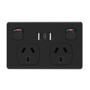 salelink.co.nz Unbranded USB Type C Wall Socket Power Point - Black USB Type C Wall Socket Power Point - Black | Action Outdoors NZ