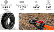 X-BULL Soft Shackle Synthetic Rope Recovery Snatch Ring Block Pulley 35000LBS by salelink.co.nz
