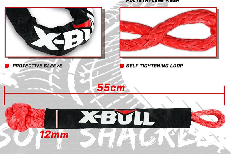 X-BULL Soft Shackle Synthetic Rope Recovery Snatch Ring Block Pulley 35000LBS by salelink.co.nz
