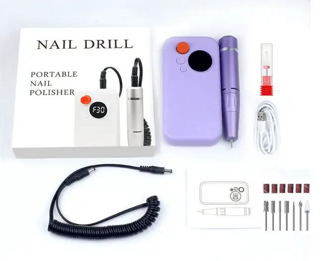 Rechargeable Electric Nail File Kit Purple by salelink.co.nz