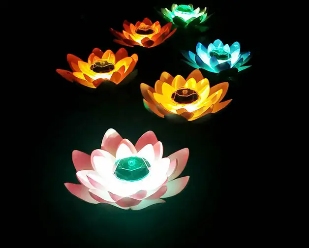 Floating Solar Pool Lotus Light Blue by salelink.co.nz