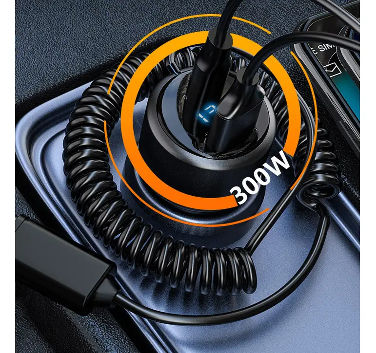 300W Fast Car Charger with Cables by salelink.co.nz