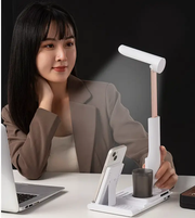 Desk Lamp with Wireless Charging and Pen Holder White by salelink.co.nz