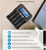 Smart Battery Charger 4 Slots by salelink.co.nz