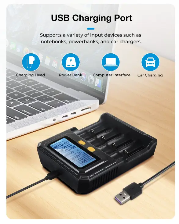 Smart Battery Charger 4 Slots by salelink.co.nz