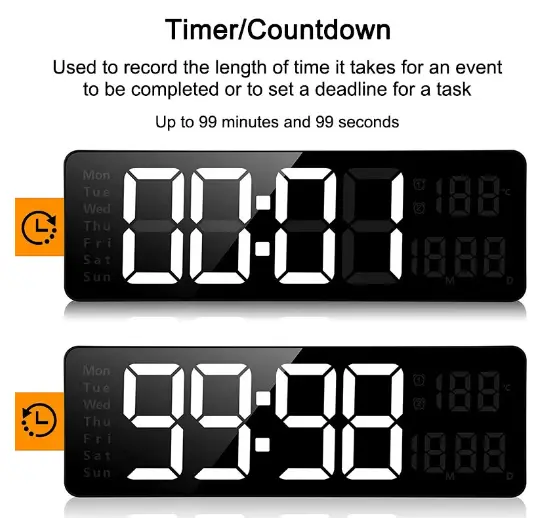 38.7cm Digital Wall Clock by salelink.co.nz